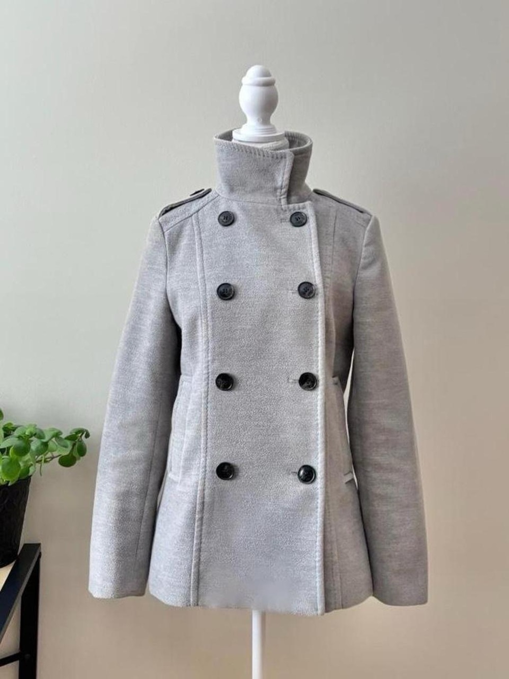 Classic Funnel Neck Pea Coat